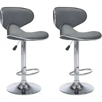 vidaXL Tabouret de bar 2 pcs. Simili cuir gris