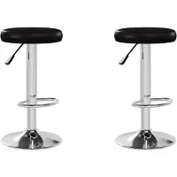 vidaXL Tabouret de bar 2 pcs. noir similicuir