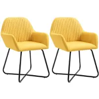 vidaXL Chaises à manger lot de 2 jaune tissu249814