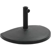 vidaXL Pied de parasol semi-circulaire 15 kg noir polyrésine