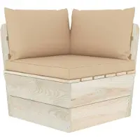 vidaXL Canapé d'angle de jardin en palette avec coussin Bois d'épicéa imprégné