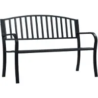 vidaXL Banc de jardin 125 cm noir acier