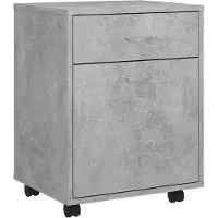 vidaXL Armoire à roulettes Gris béton 45x38x54 cm Bois d’ingénierie