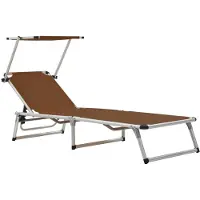 vidaXL Bain de soleil pliable avec protection solaire Alu et Textilène Marron