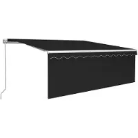 vidaXL Store manuel rétractable avec enrouleur 4x3 m Anthracite