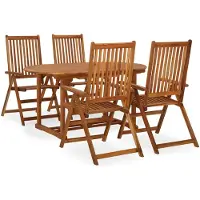 vidaXL Ensemble de jardin 5 pièces en bois massif d'acacia