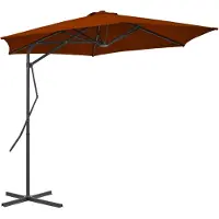 vidaXL Parasol avec mât en acier 300x230 cm Terracota