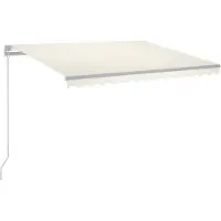 vidaXL Marquise manuellement rétractable avec LED 350x250 cm Crème