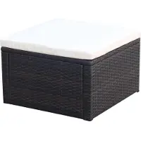 vidaXL Tabouret / repose-pied Résine tressée 53 x 53 x 30 cm Marron