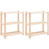vidaXL Étagères de rangement à 3 niveaux 2 pcs 80x38x90 cm Pin 150 kg