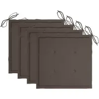 vidaXL Coussins de chaise jardin lot de 4 taupe 50x50x4cm tissu oxford