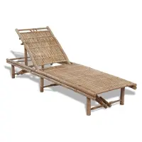 vidaXL Bain de soleil en bambou Réglable