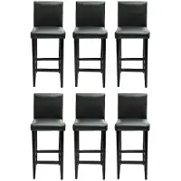 vidaXL Tabouret de bar 6 pcs. noir similicuir