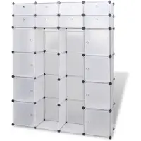 vidaXL Armoire modulaire à 18 compartiments blanc 37x146x180,5 cm