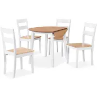 vidaXL Ensemble de salle à manger 5 pièces MDF et bois d'hévéa blanc