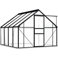 vidaXL Serre avec fondations Anthracite Aluminium 4,75 m²
