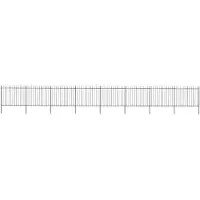 vidaXL Clôture de jardin avec pointes de lance Acier 13,6 x 1,5 m Noir