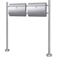 vidaXL Double boîte à lettre sur support en acier inoxydable