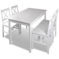 vidaXL Ensemble de salle à manger 5 pièces blanc