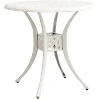 vidaXL Table de jardin blanche 78x78x72 cm fonte d'aluminium