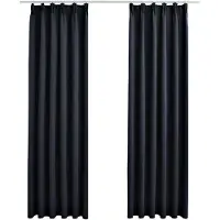 vidaXL Rideaux occultants avec crochets 2 pcs Anthracite 140x225 cm