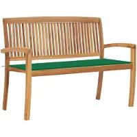 vidaXL Banc de jardin empilable avec support 128,5 cm bois massif teck