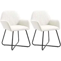 vidaXL Chaise de salle à manger 2 pcs. Tissu crème