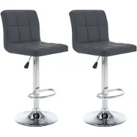 vidaXL Tabouret de bar 2 pcs. Simili cuir gris