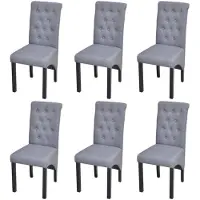 vidaXL Chaises de salle à manger 6 pcs. Tissu gris clair