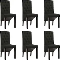 vidaXL Chaise de salle à manger 6 pcs. tissu noir