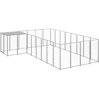 vidaXL Chenil Argenté 10,89 m² Acier