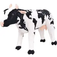 vidaXL Peluche "Tautendorf" en polyester noir et blanc. Dimensions (l/h) 76x49 cm