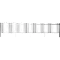 vidaXL Clôture de jardin avec design d'arceau Acier 6,8 x 1,2 m Noir