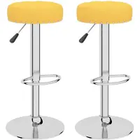 vidaXL Tabouret de bar 2 pcs. jaune moutarde Tissu