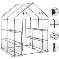 vidaXL Serre de jardin avec 8 panneaux 143x143x195 cm