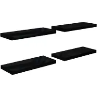 vidaXL Étagère murale flottante 4 pcs Noir brillant 60x23,5x3,8 cm MDF