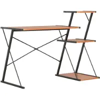 vidaXL Bureau avec étagère Noir et marron 116x50x93 cm