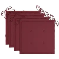 vidaXL Coussins de chaise de jardin lot de 4 rouge bordeaux 40x40x4 cm