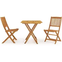 vidaXL Ensemble de jardin 3 pièces pliable en bois massif d'acacia