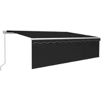 vidaXL Marquise manuellement rétractable avec store & LED 5x3 m Anthracite