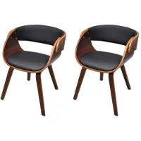 vidaXL Chaise de salle à manger "Göppingen" en similicuir noir. Dimensions (L/H/P) 53x70x52 cm
