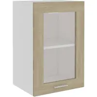 vidaXL Armoire suspendue en verre Lyon Chêne Sonoma 40x31x60 cm Matériau dérivé du bois
