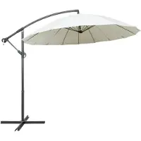vidaXL Parapluie blanc 3 m Mât en aluminium