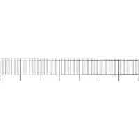 vidaXL Clôture de jardin avec lances 11.9x1.5 m acier noir