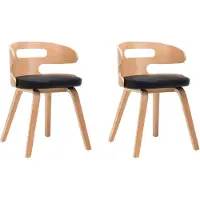 vidaXL Chaise de salle à manger 2 pcs. noir bois courbé et similicuir