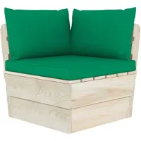 vidaXL Canapé d'angle de jardin en palette avec coussin Bois d'épicéa imprégné