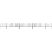 vidaXL Clôture de jardin avec dessus en lance Acier 13,6 x 1 m Noir277618