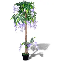 vidaXL Wisteria artificiel avec Pot 120 cm