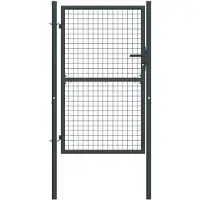 vidaXL Portail de jardin grillagé en acier galvanisé gris 100 x 200 cm