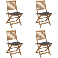 vidaXL Chaises de jardin pliantes 4 pièces avec coussins en bois massif d'acacia